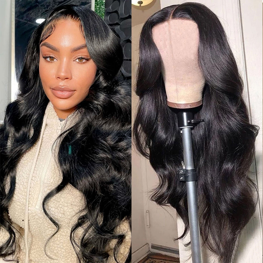 Body wave 4x4 lace closure wig 1 part/ middle part/ 3 part