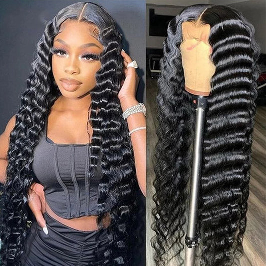 Deep wave 13x1 T part lace front wig