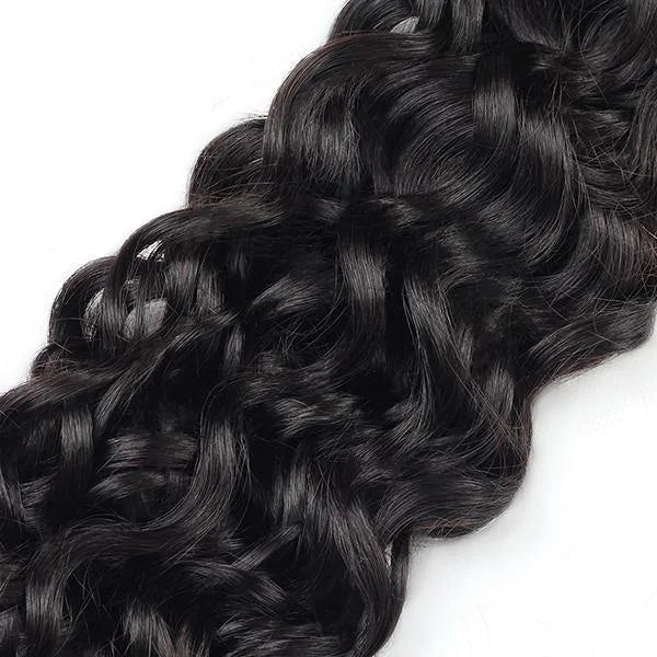 3 Bundles with 4x4 Lace Closure Water Wave Human Hair Brazilian Virgin Hair