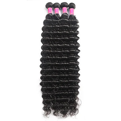 4 Bundles Deep Wave Remy Human Hair Weave