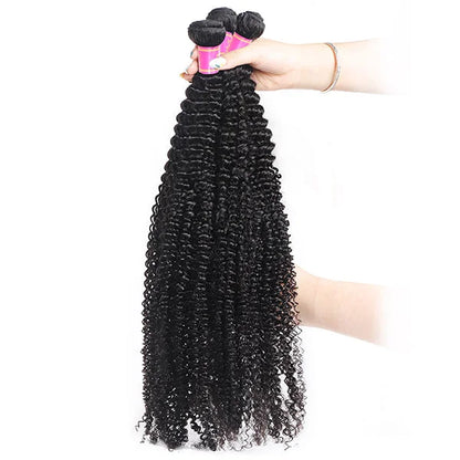 3 Bundles Kinky Curly Human Hair Weave Unprocessed Brazilian Human Hair Extensions