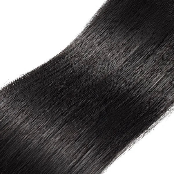 3 Bundles with 13x4 Lace Frontal Straight Human Hair Peruvian Virgin Hair