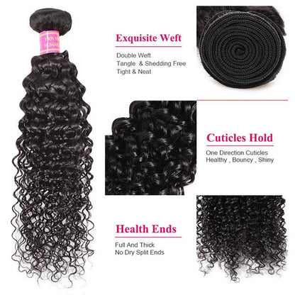 3 Bundles Kinky Curly Human Hair Weave Unprocessed Brazilian Human Hair Extensions