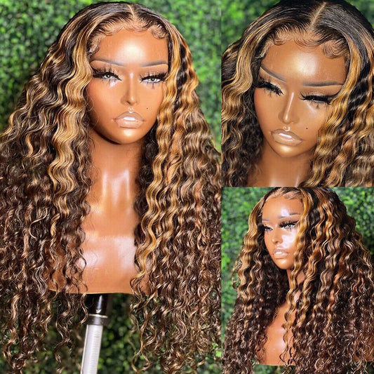 Mix Color 13x4 Lace Frontal Wig Curly