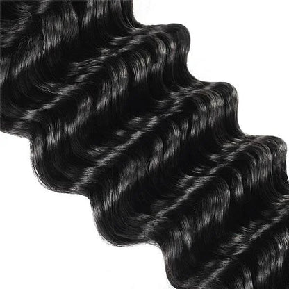 3 Bundles Deep Wave Human Hair Weave Unprocessed Brazilian Human Hair Extensions