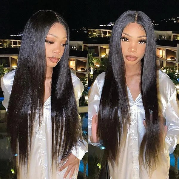 3 Bundles with 13x4 Lace Frontal Straight Human Hair Peruvian Virgin Hair