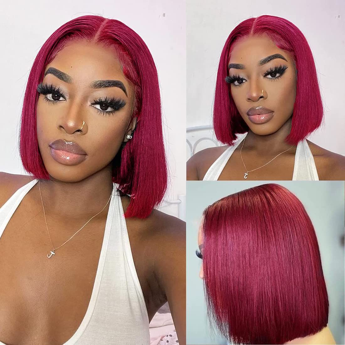 99J# Wine Red 13x4 Full Frontal Wig