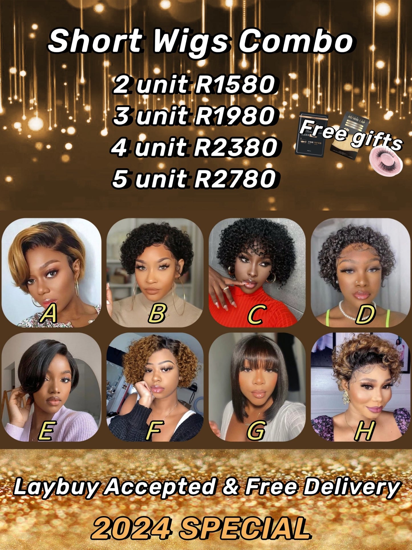 Short Wigs Special Combo for Pixie Cut Bangs Bob Wigs Curly Pixie