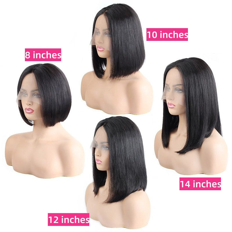 Double Drawn Straight 13x4 full frontal ear to ear lace bob wig