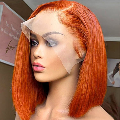 350# Ginger 13x4 Full Frontal Wig Human Virgin Hair Brazilian