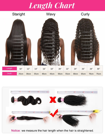 3 Bundles Deep Wave Human Hair Weave Unprocessed Brazilian Human Hair Extensions