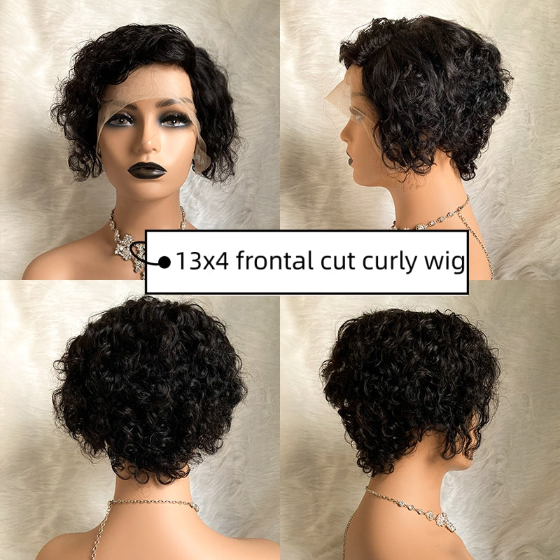 13x4 frontal cut curly wig