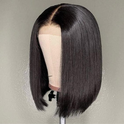 Straight 4x1 middle part lace closure bob wig