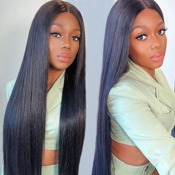 Straight 4x4 lace closure wig 1 part/ middle part/ 3 part